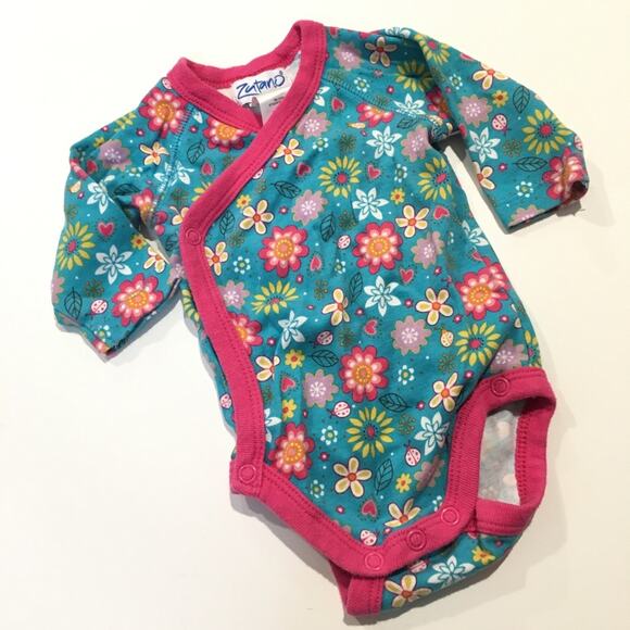 Bundle of Baby Girl Long Sleeve Onesies sz 3 months Wrap Style Front - Picture 3 of 5